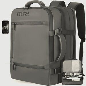 17.3inch Laptop Backpack USB Charging Port Rucksack for Men Women (Gray)